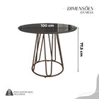 Conjunto Sala De Jantar Mesa Redonda 100cm Base Omega Tampo M