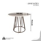 Conjunto Sala De Jantar Mesa Redonda 100cm Base Omega Tampo M