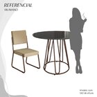 Conjunto Sala De Jantar Mesa Redonda 100cm Base Omega Tampo M