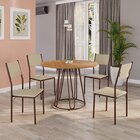 Conjunto Sala De Jantar Mesa Redonda 100cm Base Omega Tampo M