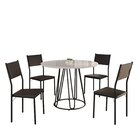 Conjunto Sala De Jantar Mesa Redonda 100cm Base Omega Tampo M
