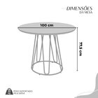 Conjunto Sala De Jantar Mesa Redonda 100cm Base Omega Tampo M