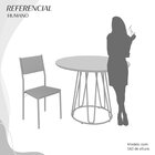 Conjunto Sala De Jantar Mesa Redonda 100cm Base Omega Tampo M