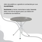 Conjunto Sala De Jantar Mesa Redonda 70cm Tampo Granito Topáz