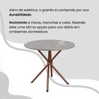 Conjunto Sala De Jantar Mesa Redonda 70cm Tampo Granito Topáz