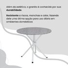 Conjunto Sala De Jantar Mesa Redonda 75cm Tampo Granito Ocre