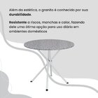 Conjunto Sala De Jantar Mesa Redonda 75cm Tampo Granito Ocre
