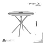 Conjunto Sala De Jantar Mesa Redonda 75cm Tampo Granito Ocre