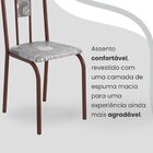 Conjunto Sala De Jantar Mesa Redonda 75cm Tampo Granito Ocre