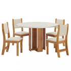 Conjunto Sala De Jantar Mesa Redonda 90cm Imperio 4 Cadeiras