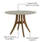 Conjunto Sala De Jantar Mesa Redonda Com Tampo Em Mdf Com Vid