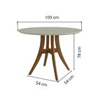 Conjunto Sala De Jantar Mesa Redonda Com Tampo Em Mdf Com Vid