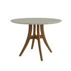 Conjunto Sala De Jantar Mesa Redonda Com Tampo Em Mdf Com Vid