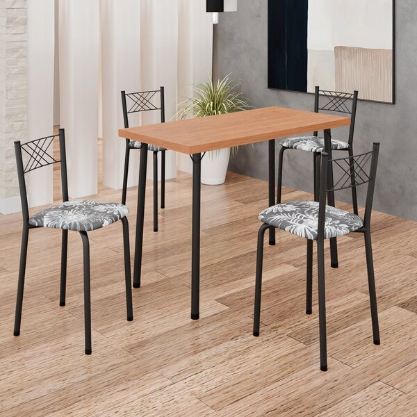 Conjunto Sala De Jantar Mesa Retangular 100x50cm Tampo Mdp 25