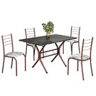 Conjunto Sala De Jantar Mesa Retangular 100x60cm Tampo Ardósi
