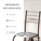 Conjunto Sala De Jantar Mesa Retangular 100x60cm Tampo Ardósi