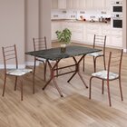 Conjunto Sala De Jantar Mesa Retangular 100x60cm Tampo Ardósi