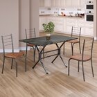 Conjunto Sala De Jantar Mesa Retangular 100x60cm Tampo Ardósi