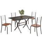 Conjunto Sala De Jantar Mesa Retangular 100x60cm Tampo Ardósi