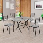 Conjunto Sala De Jantar Mesa Retangular 100x60cm Tampo Granit