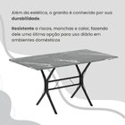Conjunto Sala De Jantar Mesa Retangular 100x60cm Tampo Granit