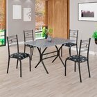 Conjunto Sala De Jantar Mesa Retangular 100x60cm Tampo Granit