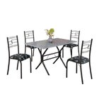 Conjunto Sala De Jantar Mesa Retangular 100x60cm Tampo Granit