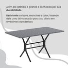 Conjunto Sala De Jantar Mesa Retangular 100x60cm Tampo Granit