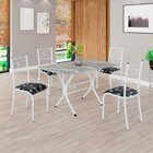 Conjunto Sala De Jantar Mesa Retangular 100x60cm Tampo Granit