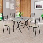 Conjunto Sala De Jantar Mesa Retangular 100x60cm Tampo Granit