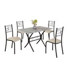 Conjunto Sala De Jantar Mesa Retangular 100x60cm Tampo Granit