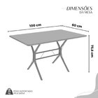 Conjunto Sala De Jantar Mesa Retangular 100x60cm Tampo Granit