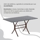 Conjunto Sala De Jantar Mesa Retangular 100x60cm Tampo Granit