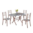 Conjunto Sala De Jantar Mesa Retangular 100x60cm Tampo Granit