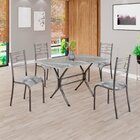 Conjunto Sala De Jantar Mesa Retangular 100x60cm Tampo Granit