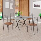 Conjunto Sala De Jantar Mesa Retangular 100x60cm Tampo Granit