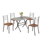 Conjunto Sala De Jantar Mesa Retangular 100x60cm Tampo Granit