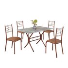 Conjunto Sala De Jantar Mesa Retangular 100x60cm Tampo Granit