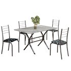 Conjunto Sala De Jantar Mesa Retangular 100x60cm Tampo Granit