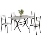 Conjunto Sala De Jantar Mesa Retangular 100x60cm Tampo Granit