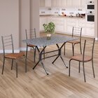 Conjunto Sala De Jantar Mesa Retangular 100x60cm Tampo Granit