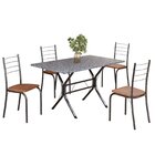 Conjunto Sala De Jantar Mesa Retangular 100x60cm Tampo Granit
