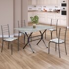 Conjunto Sala De Jantar Mesa Retangular 100x60cm Tampo Granit