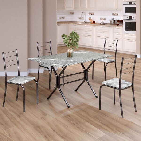 Conjunto Sala De Jantar Mesa Retangular 100x60cm Tampo Granit