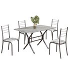 Conjunto Sala De Jantar Mesa Retangular 100x60cm Tampo Granit