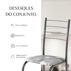 Conjunto Sala De Jantar Mesa Retangular 100x60cm Tampo Granit