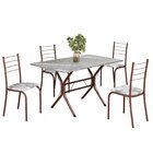 Conjunto Sala De Jantar Mesa Retangular 100x60cm Tampo Granit