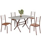 Conjunto Sala De Jantar Mesa Retangular 100x60cm Tampo Granit