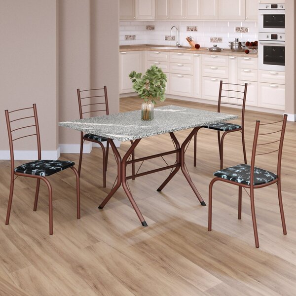 Conjunto Sala De Jantar Mesa Retangular 100x60cm Tampo Granit