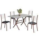 Conjunto Sala De Jantar Mesa Retangular 100x60cm Tampo Granit